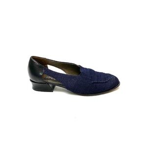 Vintage 1990s blue stretchy fabric cutout sandals